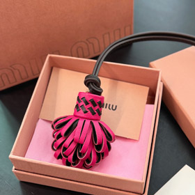 Miumiu cuoio borsa di fiori di borsa cordone pendente-3541  