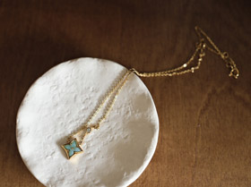 Louis Vuitton LV Amazonite singolo fiore collana-3614  