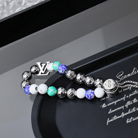 Louis Vuitton LV catena in metallo perline lettera iscrizione braccialetto-3672