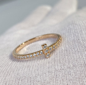 Tiffany oro bobina pieno anello di diamanti-3682