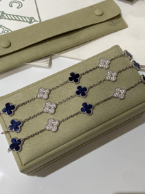 Van Cleef & Arpels bianco oro naturale blu cinque modelli pietra braccialetto diamante-3686