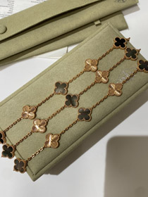 Van Cleef & Arpels rosa oro grigio madreperla laser cinque fiori braccialetto-3688