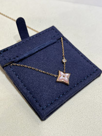 Louis Vuitton LV rosa Madre-di-Perla Florale Diamante Collana in oro rosa-3726