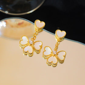 Van Cleef & Arpels cuore confine diamante orecchini madreperla collana-3768