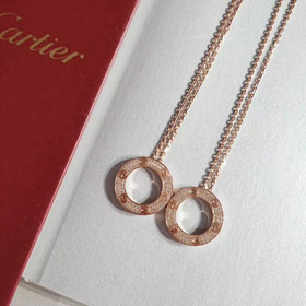 Cartier amore grande rotondo torta collana-3784  