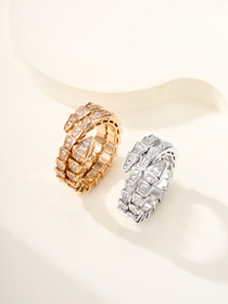Bulgari diamante pieno 3 cerchi serpente anello-3825  