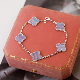 Van Cleef & Arpels quattro foglie fortunato viola braccialetto di calcedonia-3830  