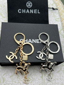 Chanel doppio c strass perla cervo portachiavi-3835  