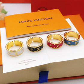 Louis Vuitton LV olio rosso goccia lettera fiore anello-3875