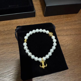 Cromo Cuori Oro Perla Bracciale-3895  