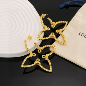 Louis Vuitton LV quattro foglie trifoglio cavo torsione orecchini-3919  