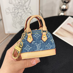Louis Vuitton LV mini lettera denim shell borsa portachiavi pendente-3932