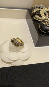 Chanel doppio sbagliato oro doppio C anello-3961
