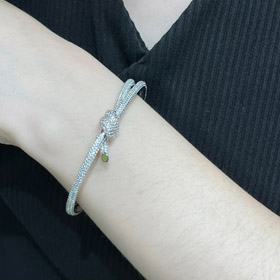 Tiffany full diamante T nodo braccialetto-3967
