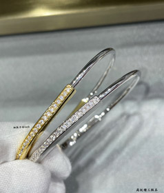 Tiffany sottile mezzo diamante blocco bracciale-3968