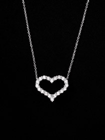 Tiffany cuore a forma di collana di diamanti-4027