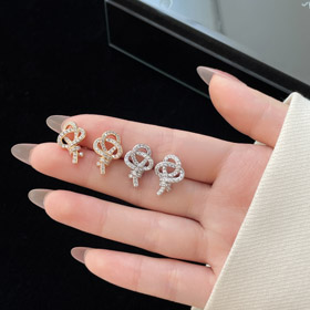 Tiffany orecchini chiave diamante pieno-4028