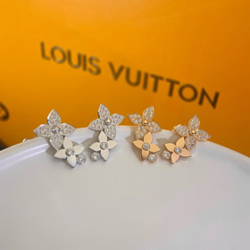 Louis Vuitton LV diamante pieno quattro foglie trifoglio orecchini-4030