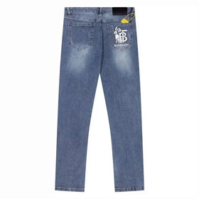 BURBERRY Jeans dritti stampati a punto semplice lavato-2901